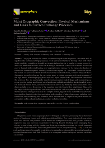 Moist Orographic Convection: Physical Mechanisms and Links to Surface-Exchange Processes thumbnail