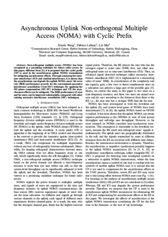 Asynchronous uplink non-orthogonal multiple access (NOMA) with cyclic prefix thumbnail