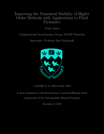 Improving the Numerical Stability of Higher Order Methods with Applications to Fluid Dynamics thumbnail