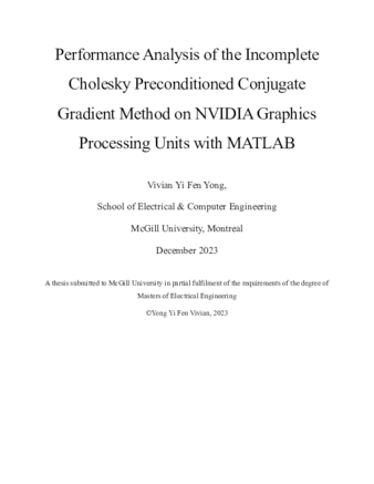 Performance Analysis of the Incomplete Cholesky Preconditioned Conjugate Gradient Method on NVIDIA Graphics Processing Units with MATLAB thumbnail