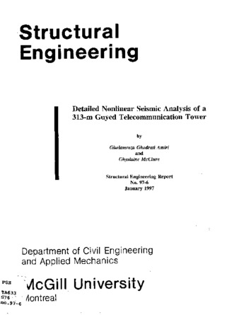 Detailed nonlinear seismic analysis of a 313-m guyed telecommunication tower thumbnail