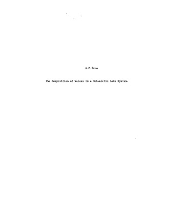 The composition of waters in a sub-arctic lake system : Knob Lake Drainage Basin, Schefferville, P.Q. thumbnail