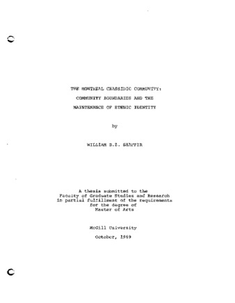 The Montreal Chassidic Community: Community Boundaries and the Maintenance of Ethnic Identity thumbnail
