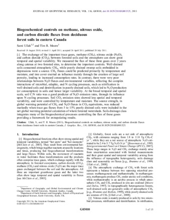 Biogeochemical controls on methane, nitrous oxide, and carbon dioxide fluxes from deciduous forest soils in eastern Canada thumbnail