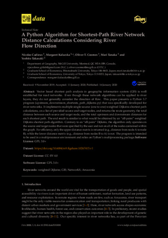 A Python Algorithm for Shortest-Path River Network Distance Calculations Considering River Flow Direction thumbnail