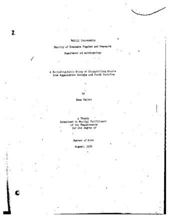 A sociolinguistic study of storytelling events from Appalachian Georgia and North Carolina / thumbnail