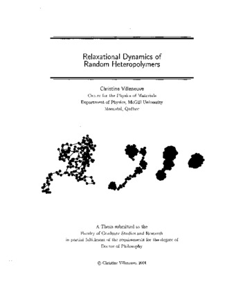 Relaxational dynamics of random heteropolymers thumbnail