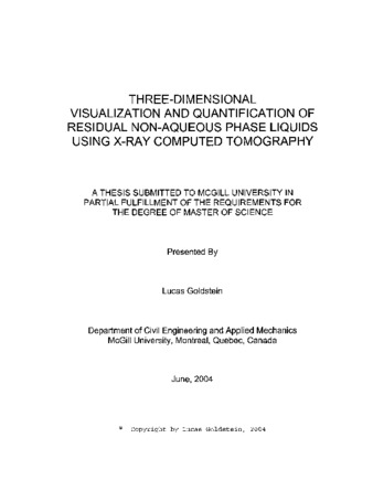 Three-dimensional visualization and quantification of residual non-aqueous phase liquids using x-ray computed tomography thumbnail