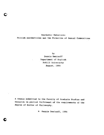 Aesthetic Seduction: British Aestheticism and the Formation of Sexual Communities thumbnail