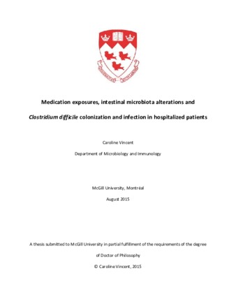 Medication exposures, intestinal microbiota alterations and «Clostridium difficile» colonization and infection in hospitalized patients thumbnail