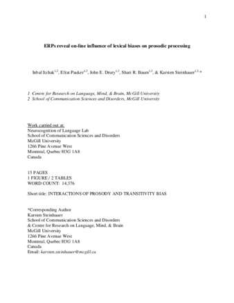 Event-related potentials show online influence of lexical biases on prosodic processing thumbnail