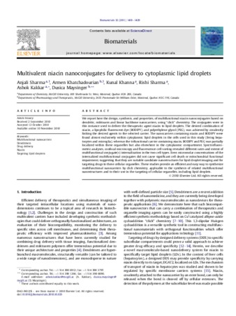 Multivalent niacin nanoconjugates for delivery to cytoplasmic lipid droplets thumbnail