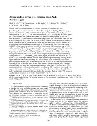 Annual cycle of air-sea CO₂ exchange in an Arctic Polynya Region thumbnail