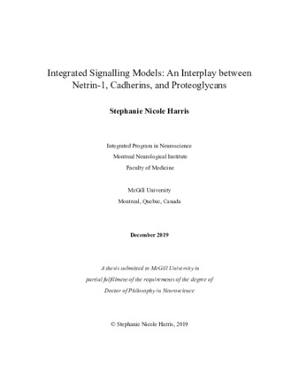 Integrated signalling models: An interplay between netrin-1, cadherins, and proteoglycans thumbnail