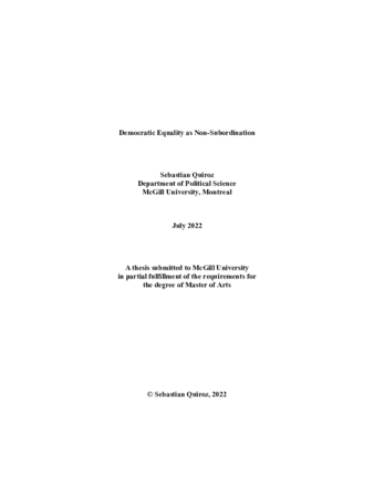 Democratic equality as non-subordination thumbnail