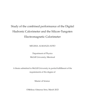 Study of the combined performance of the Digital Hadronic Calorimeter and the Silicon-Tungsten Electromagnetic Calorimeter thumbnail