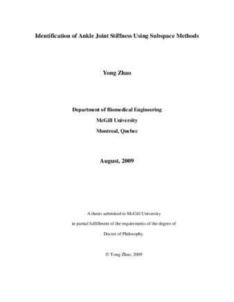 Identification of ankle joint stiffness using subspace methods thumbnail