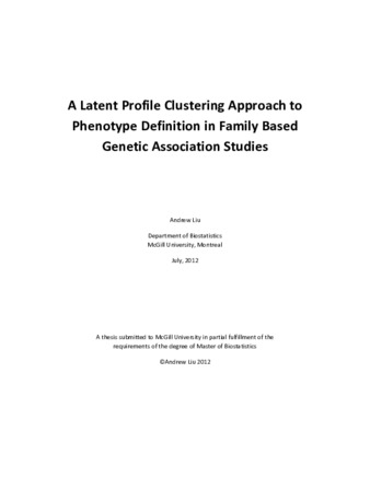 A latent profile clustering approach to phenotype definition in family based genetic association studies thumbnail