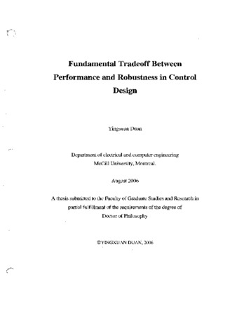 Fundamental tradeoff between performance and robustness in control design : Yingxuan Duan. thumbnail