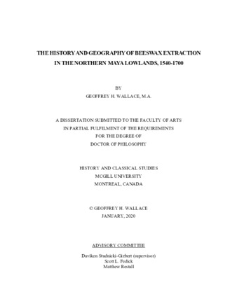 The history and geography of beeswax extraction in the northern Maya lowlands, 1540-1700 thumbnail