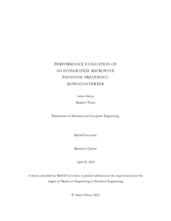 Performance evaluation of an integrated microwave phonetic frequency downconverter thumbnail