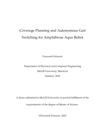 Coverage planning and autonomous gait switching for amphibious aqua robot thumbnail