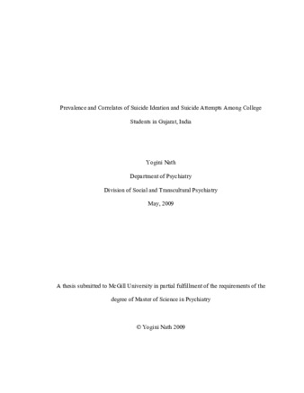 Prevalence and correlates of suicidal ideation and suicide attempts among college students in Gujurat, India thumbnail