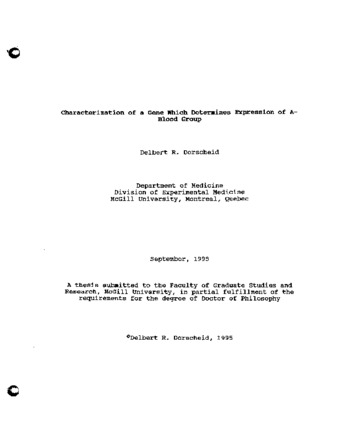 Characterization of a Gene Which Determines Expression of A-Blood Group thumbnail