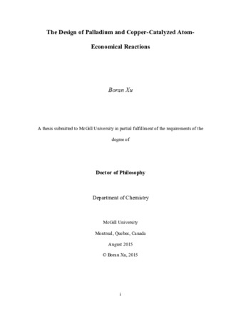 The design of palladium and copper-catalyzed atom- economical reactions thumbnail
