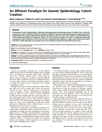 An Efficient Paradigm for Genetic Epidemiology Cohort Creation thumbnail