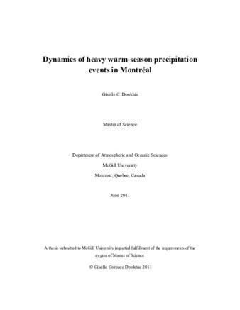 Dynamics of heavy warm season precipitation events in Montréal thumbnail