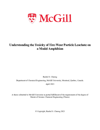 Understanding the toxicity of tire-wear particle leachate on a model freshwater amphibian thumbnail