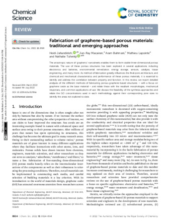 Fabrication of graphene-based porous materials: traditional and emerging approaches thumbnail