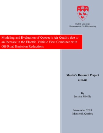 Modeling and Evaluation of Quebec’s Air Quality due to an Increase in the Electric Vehicle Fleet Combined with Off-Road Emission Reductions thumbnail