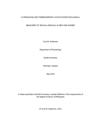 Ultrasonography and thermography as psychophysiological measures of sexual arousal in men and women thumbnail