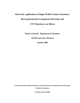 Electronic applications of single-walled carbon nanotubes: Electropolymerised transparent electrodes and CNT monolayers on silicon thumbnail