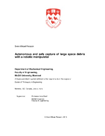 Autonomous and safe capture of large space debris with a robotic manipulator thumbnail