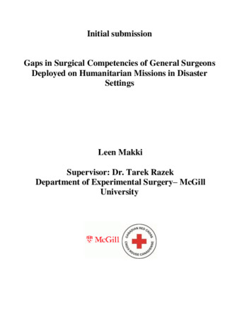 Gaps in surgical competencies of general surgeons deployed on humanitarian missions in disaster settings thumbnail