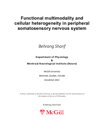 Functional multimodality and cellular heterogeneity in peripheral somatosensory nervous system thumbnail