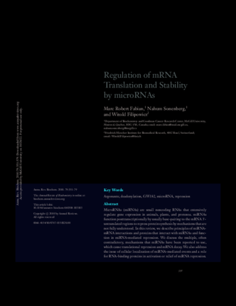 Regulation of mRNA Translation and Stability by microRNAs thumbnail