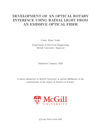 Development of an optical rotary interface using radial light from an emissive optical fiber thumbnail