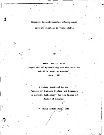 Exposure to environmental tobacco smoke and lung function in young adults thumbnail