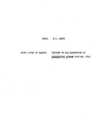 Studies on the parasitism of Aphelenchus avenae Bastian, 1865. thumbnail