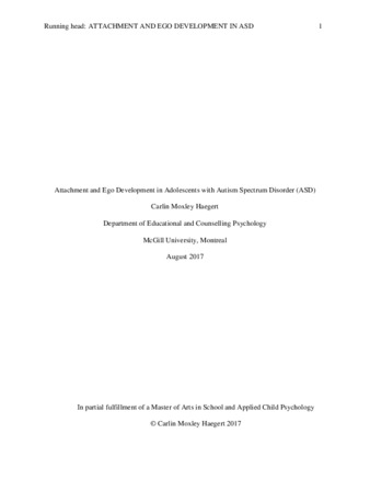 Attachment and ego development in adolescents with Autism Spectrum Disorder (ASD) thumbnail
