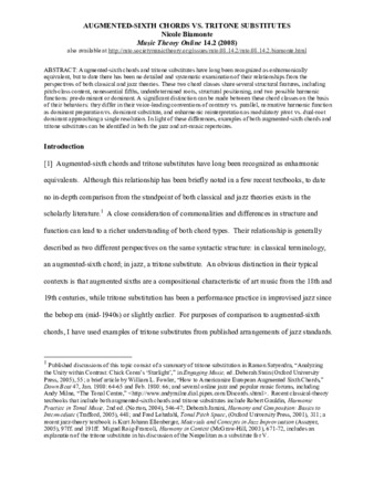 Augmented-Sixth Chords vs. Tritone Substitutes thumbnail