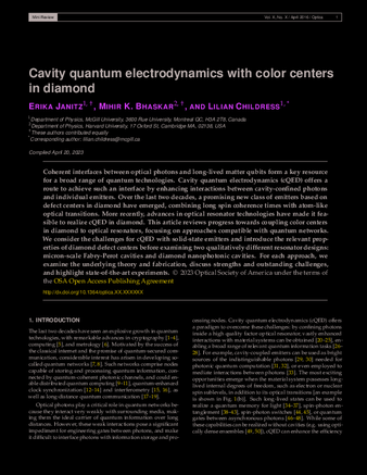 Cavity quantum electrodynamics with color centers in diamond thumbnail