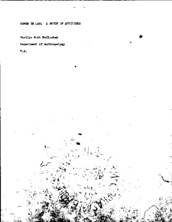 Women in law : a study of attitudes leading to role conflict thumbnail