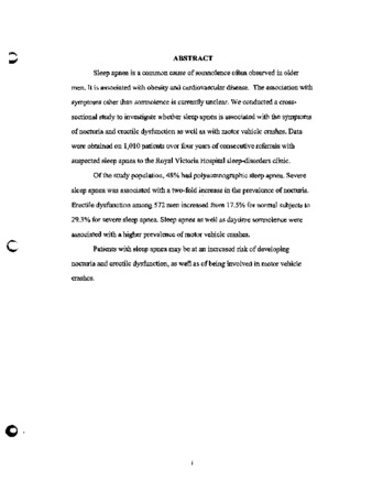 Sleep apnea : clinical consequences other than somnolence thumbnail