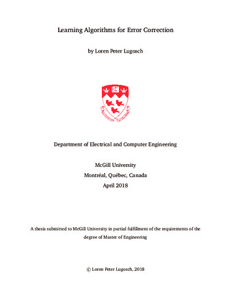 Learning algorithms for error correction thumbnail