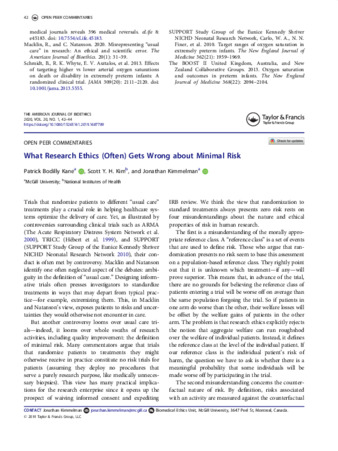 What Research Ethics (Often) Gets Wrong about Minimal Risk thumbnail